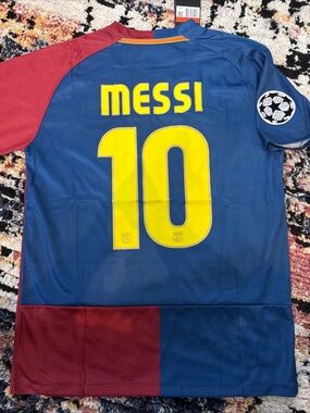 Messi 10 FC Barcelona 2009 Final Roma Champions League Football Soccer Jersey L